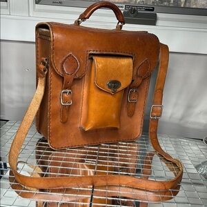 Vintage Ranger Saddle Bag Structured Belting Leather Rectangular Crossbody Bag